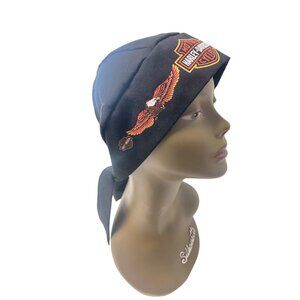 Harley Davidson Black Bandana Headwrap Durag Eagle Graphics & Logo Design